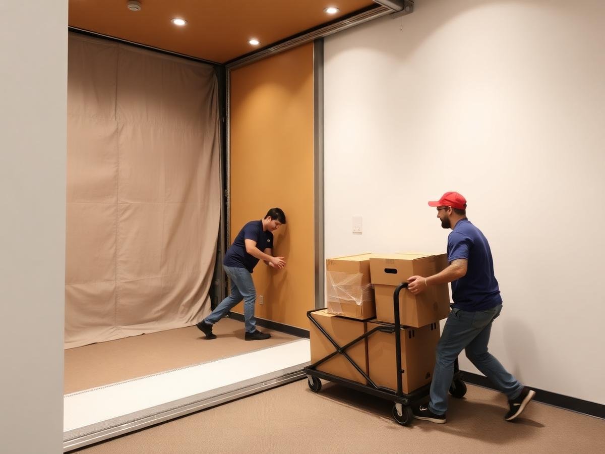 Padded service lift ready for a move