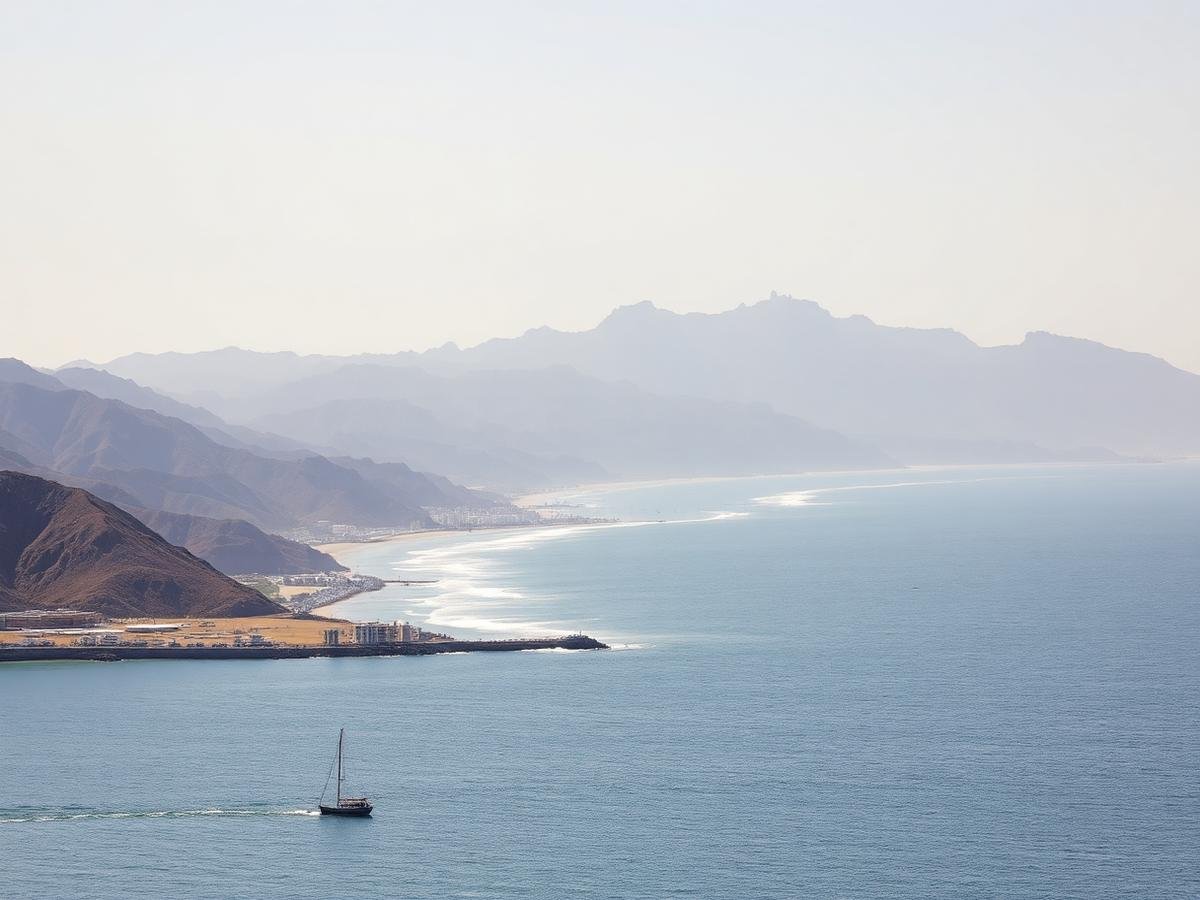 Fujairah coastline and mountains