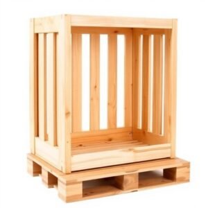 Open Slatted Wooden Crate